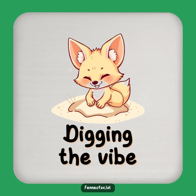 Funny Fennec Fox Drink Coaster: Playful Charm Accessory, Chic Funny Gift