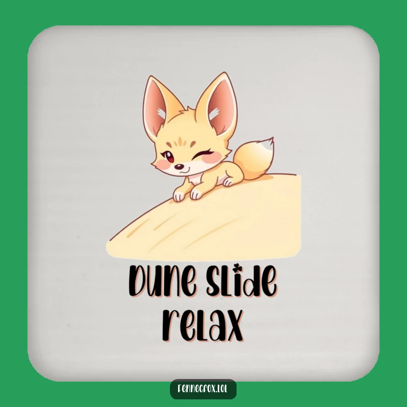 Funny Fennec Fox Dune Coaster - Protect Surfaces with Desert Humor