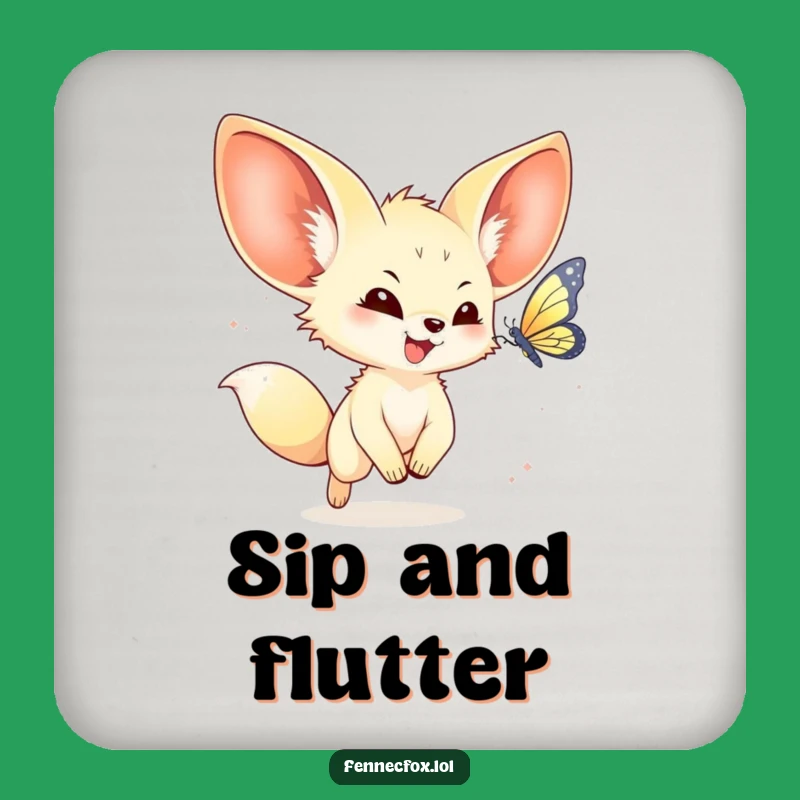 Funny Kawaii Fennec Fox Coasters: Protect surfaces with adorable charm.