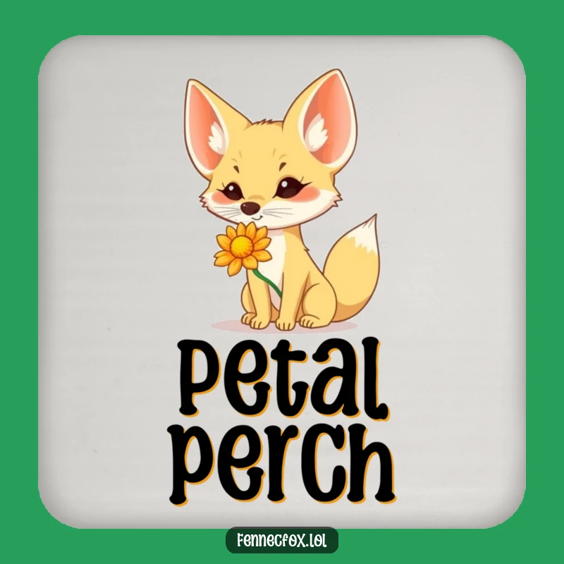 Funny Fennec Fox Flower Nose Coaster: Protect Surfaces with Charm!