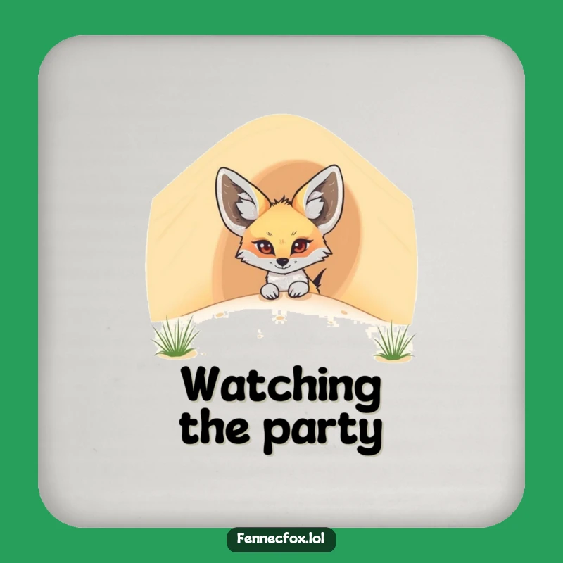 Set of Funny Fennec Fox Dune Peek Coasters: Cute Desert Protection, Fun Gift