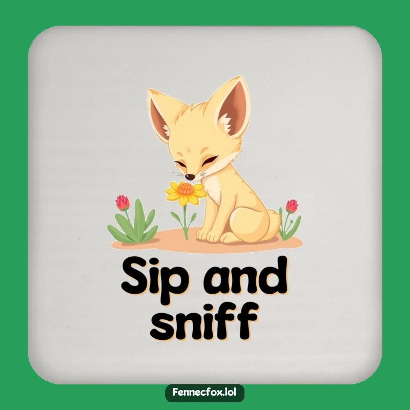 Funny Fennec Fox Coaster Set: Protect Furniture with Hilarious Desert Charm