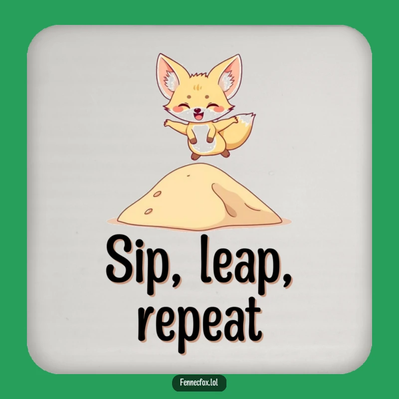 Funny Fennec Fox Coaster: Desert Vibes & Perfect Gift