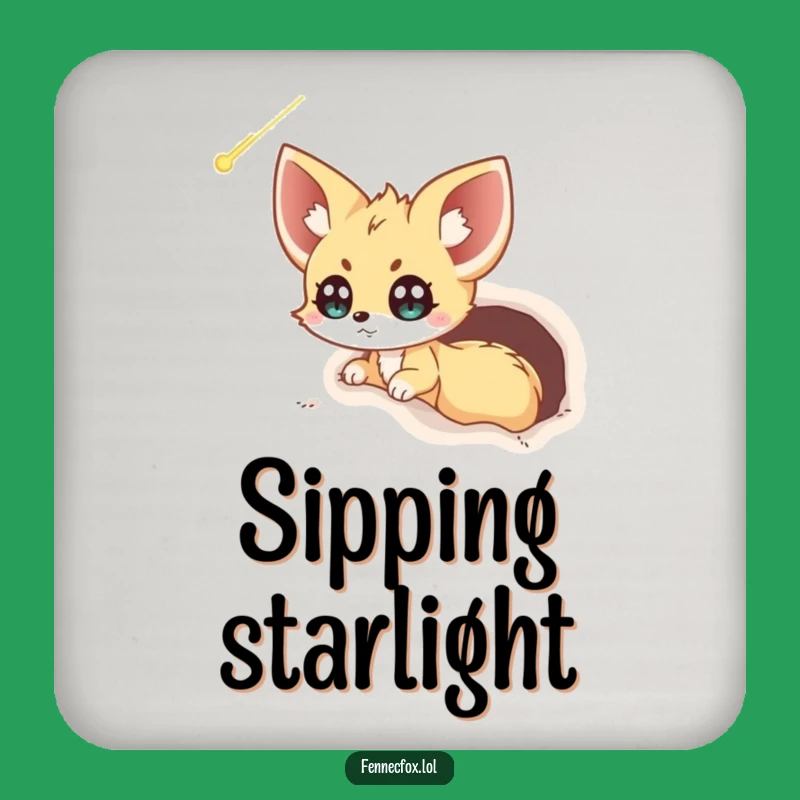 Funny Fennec Fox Comet Coaster: Excited Observer - Humorous Gift