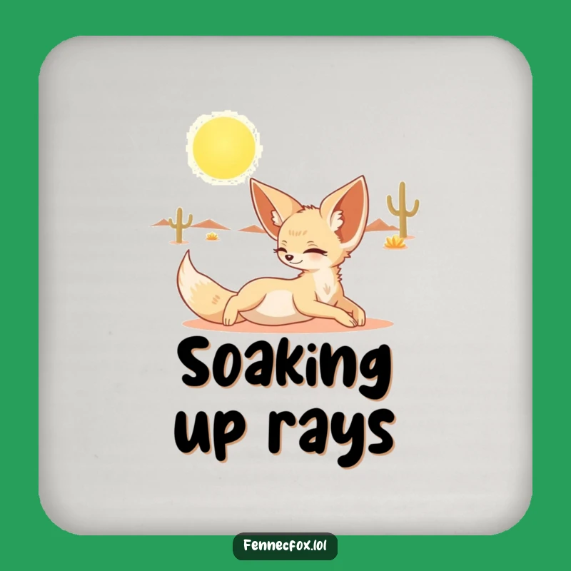 Funny Fennec Fox Coaster: Humorous Desert Decor, Protects Surfaces Gift