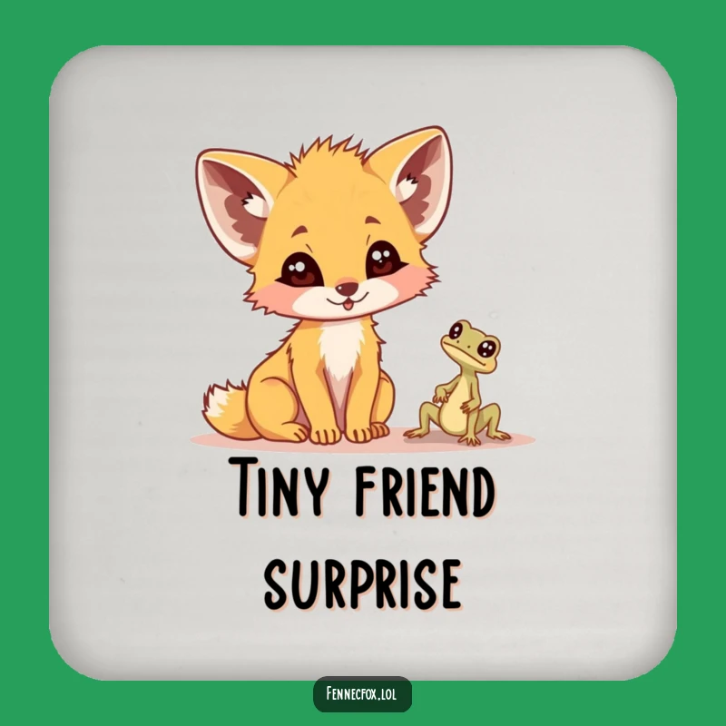 Funny Fennec Fox Lizard Coasters - Humorous Desert Decor Set