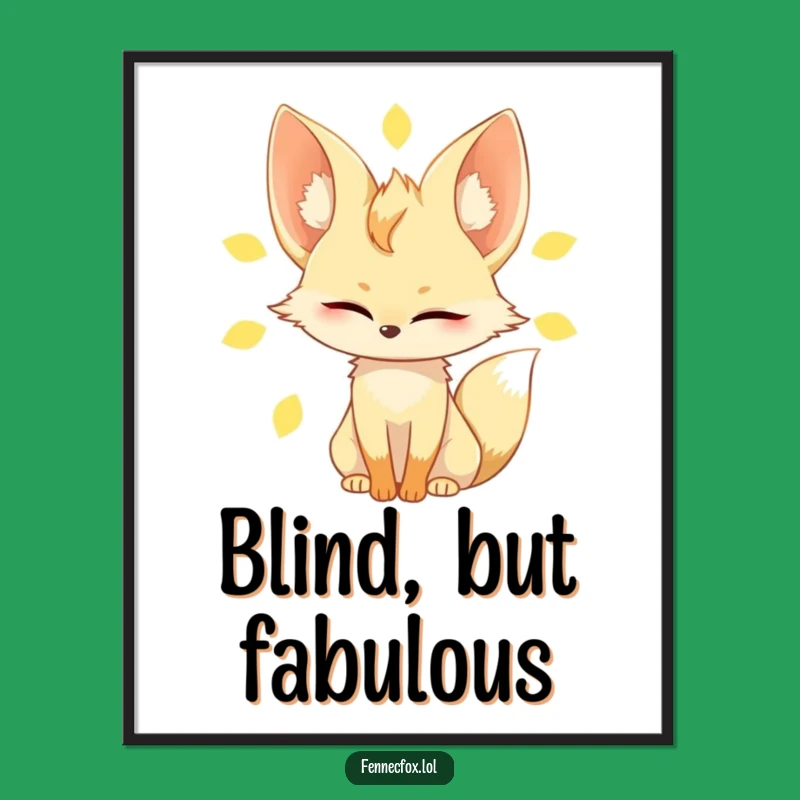 Funny Fennec Fox Art Print: Hilarious Slow Blink in Bright Sun Poster