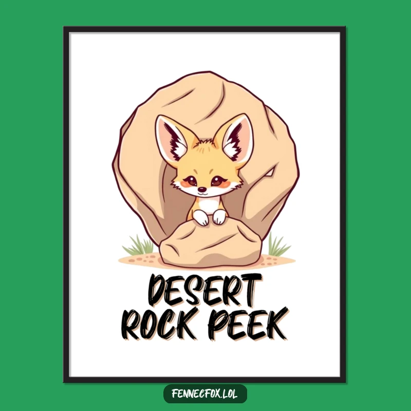 Funny Fennec Fox Peek-a-Boo Poster - Wall Art for a Playful and Mysterious Space