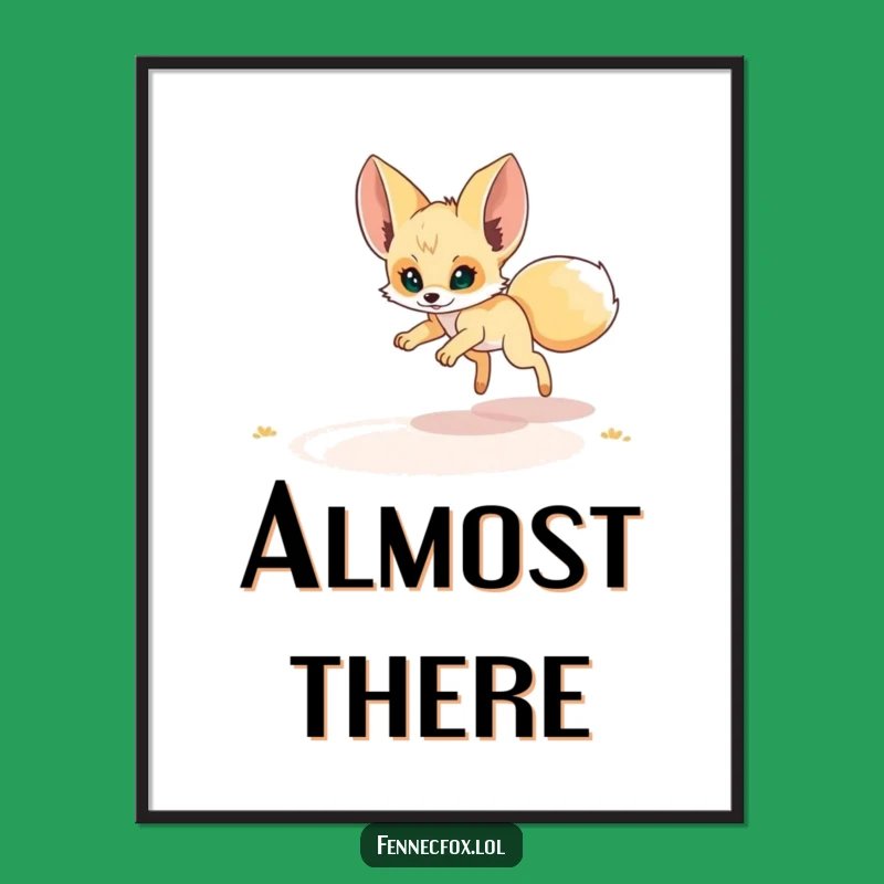 Funny Fennec Fox Mirage Pounce Poster: Hilarious Desert Whimsy Art!