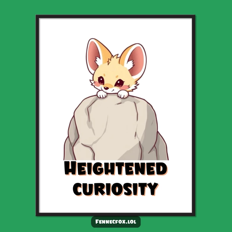 Funny Fennec Fox Peeking Poster - Intriguing & Hilarious Wall Art