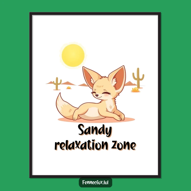 Funny Fennec Fox Poster: Humorous Desert Art Print, Cute Decor Gift