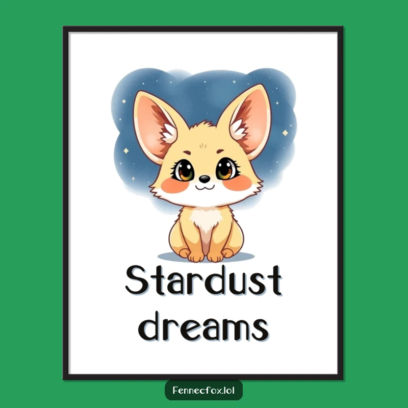 Funny Fennec Fox Starry Night Poster: Enchanting & Hilarious Wall Art