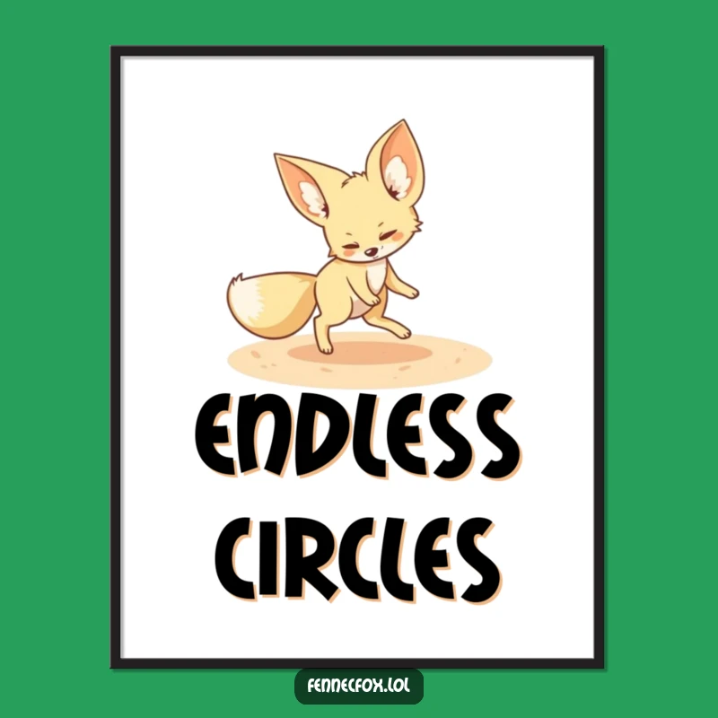 Funny Fennec Fox Tail Poster: Vibrant Wall Art of a Hilarious Desert Animal