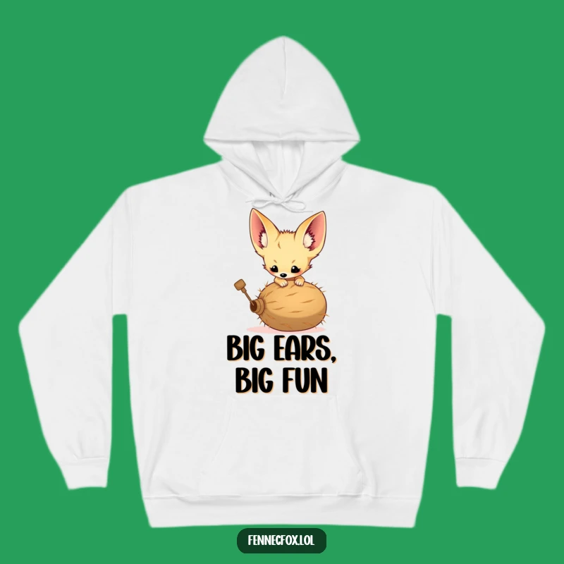 Funny Fennec Fox Hoodie - Cozy Desert Play for a Warm Gift