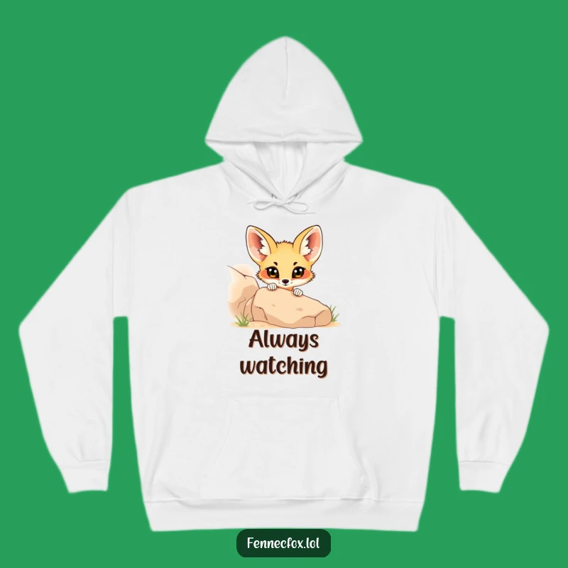 Cozy Funny Fennec Fox Peeking Hoodie: Warmth & Hilarious Desert Intrigue