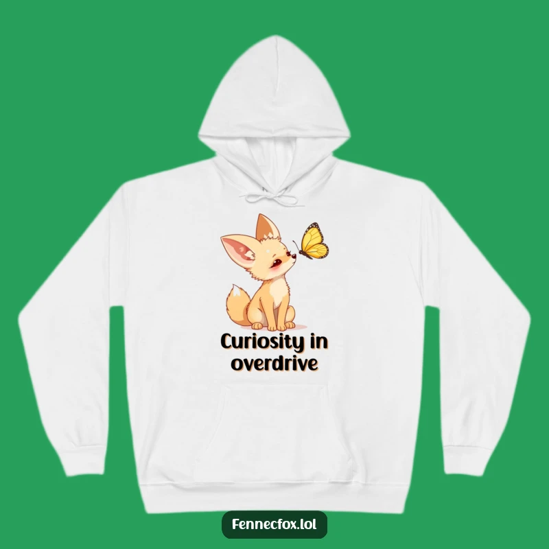 Cozy Funny Fennec Fox Butterfly Hoodie: Warm Comfort, Whimsical Gift