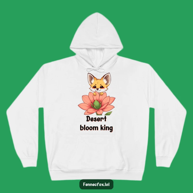 Funny Fennec Fox Hoodie - Cozy Peeking Flower Design, Warm Winter Gift