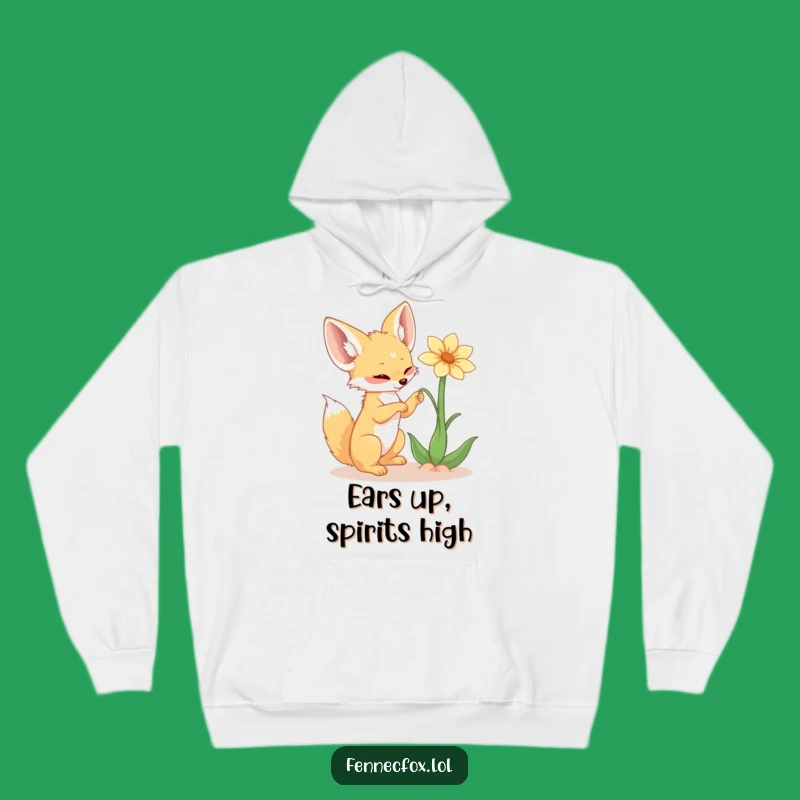 Cozy Funny Fennec Fox Flower Hoodie - Warm & Whimsical Gift