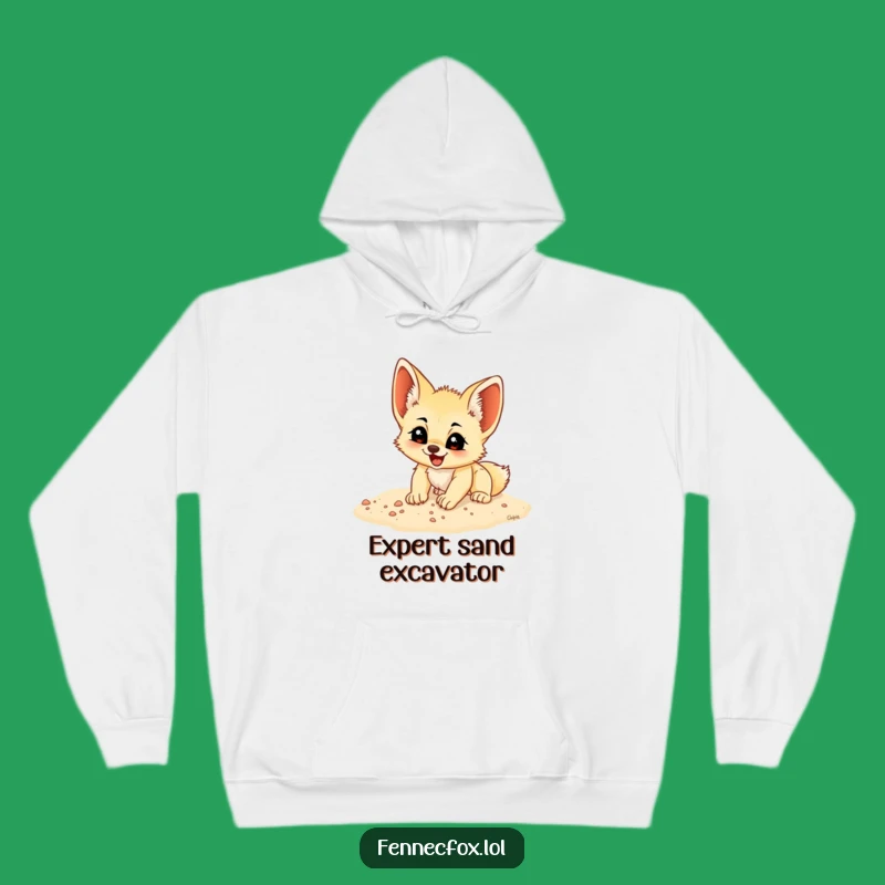 Cozy Funny Fennec Fox Cub Digging Hoodie: Warmth Meets Hilarious Desert Charm