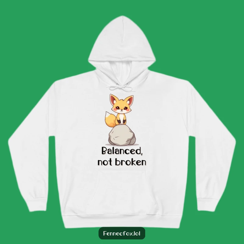 Funny Fennec Fox Hoodie: Cozy Balance Master for Peaceful Humor Gift