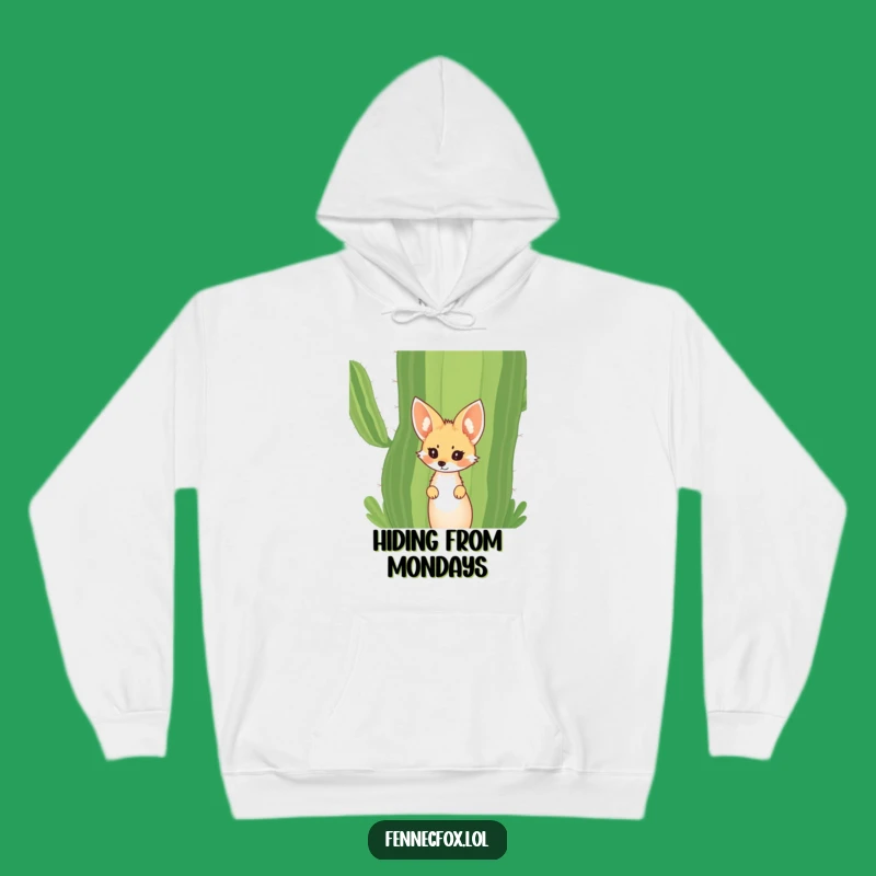 Funny Fennec Fox Cactus Hoodie: Cozy & Curious Desert Animal Gift