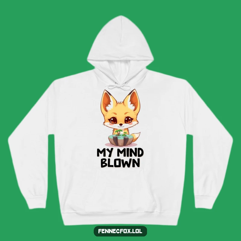 Funny Fennec Fox Hoodie - Cozy Oasis Surprise Design, Warm Magical Gift