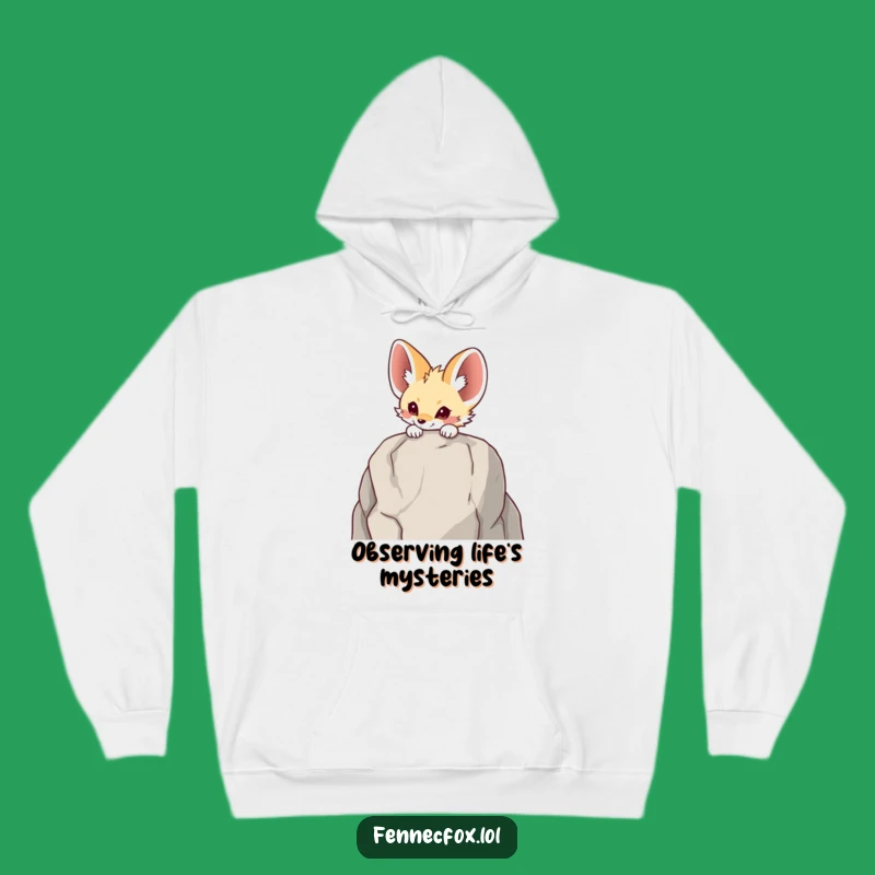 Funny Fennec Fox Peeking Hoodie - Cozy & Intriguing Desert Apparel