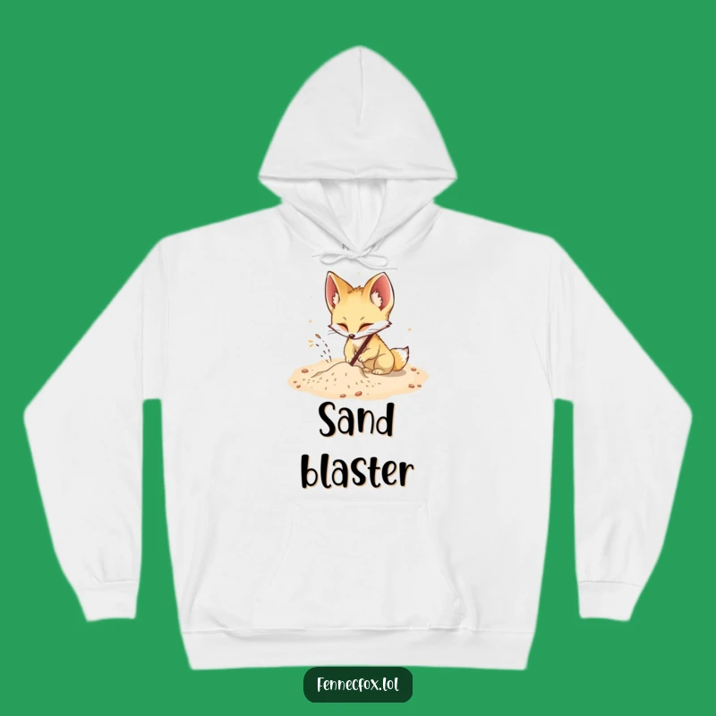 Funny Fennec Fox Digging Hoodie: Cozy Up with Energetic Humor!