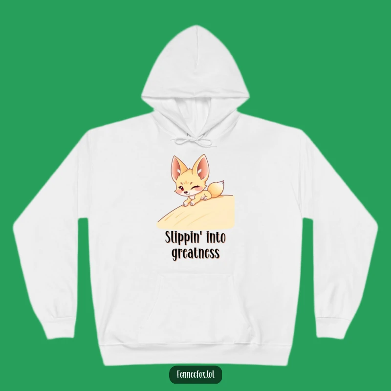 Cozy Funny Fennec Fox Dune Hoodie - Warm Winks and Desert Laughs