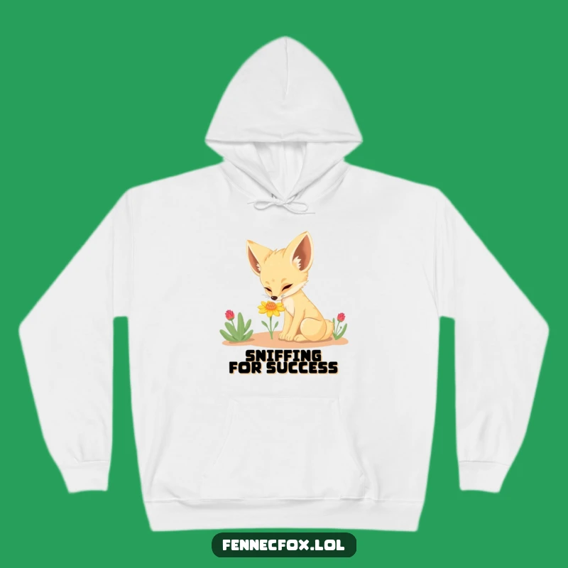 Cozy Funny Fennec Fox Flower Hoodie: Warm & Hilarious Gift for Arctic & Desert Animal Fans