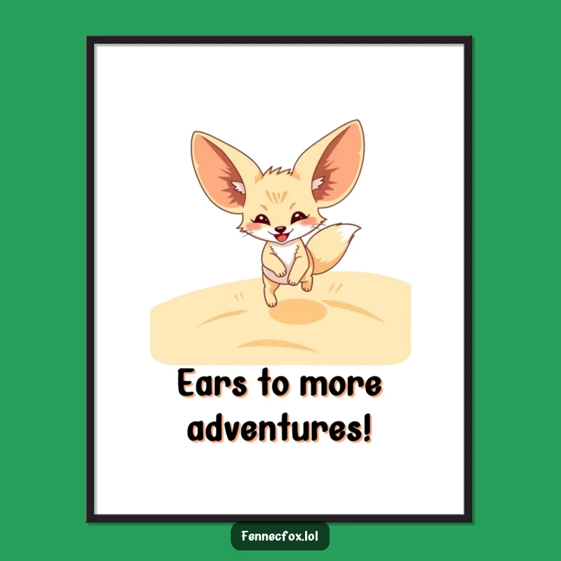 Funny Free Printable Wall Art: Leaping Fennec Fox Desert Scene, Humorous Downloadable Art, Quirky Home Decor