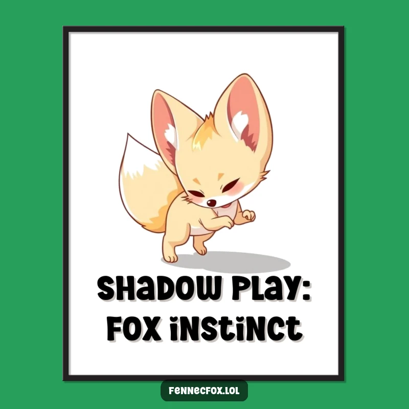 Free Printable Wall Art: Playful Fennec Fox Character, Humorous DIY Decor Download