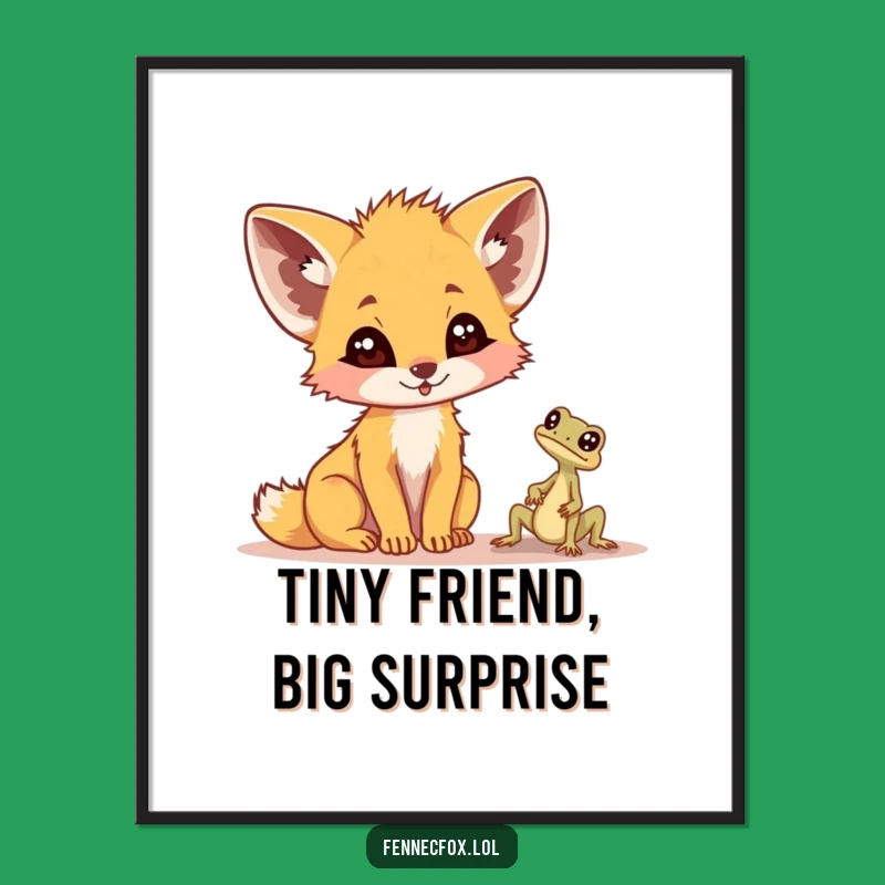 Free Printable Wall Art: Surprised Fennec Fox Lizard Downloadable Decor