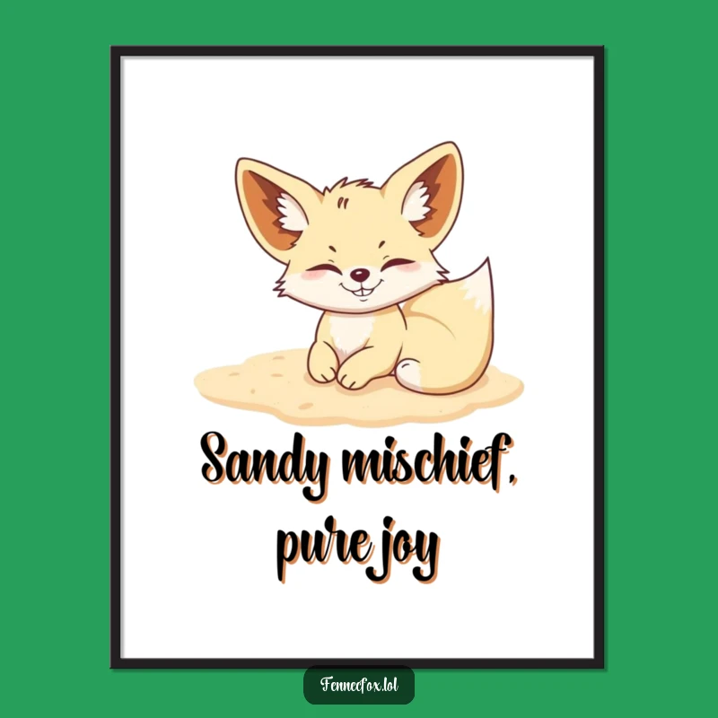 Funny Free Printable Wall Art Fennec Fox Mischief Grin - Downloadable Decor