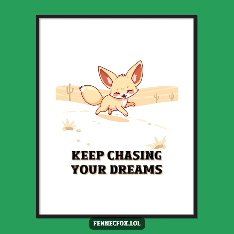 Funny Free Printable Wall Art: Fennec Fox Mirage Chase Scene, Humorous Downloadable Art, Desert Illusion Decor