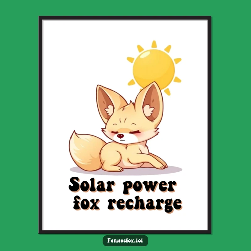 Free Printable Wall Art: Relaxed Fennec Fox Character, Humorous DIY Decor Download