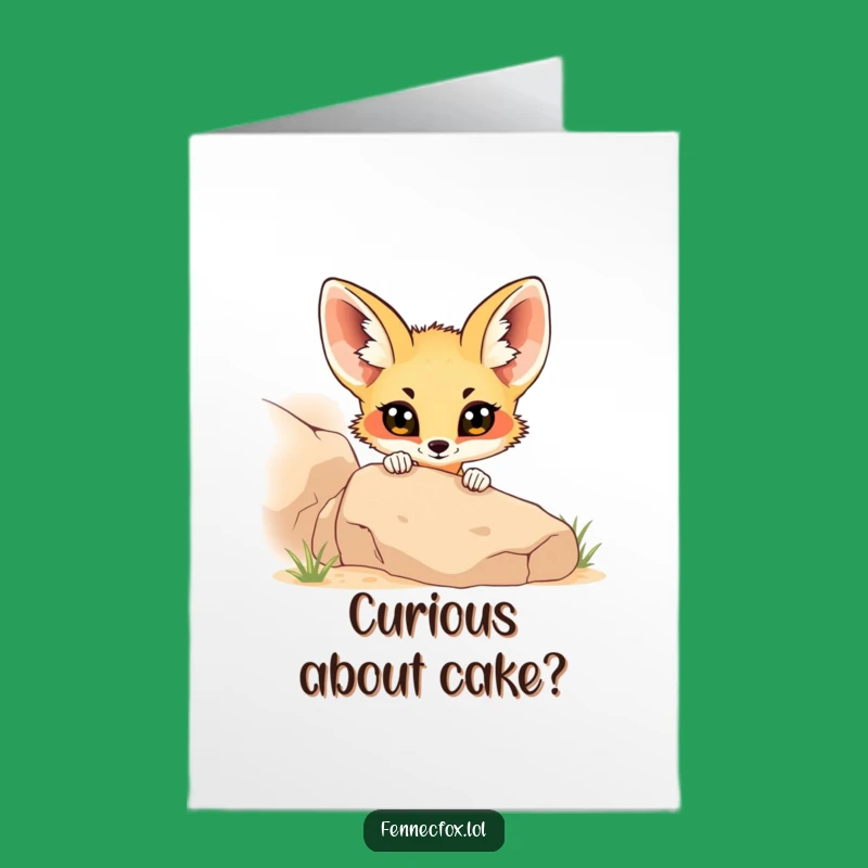 Curious Fennec Fox Birthday Card: Free Printable - Peek-a-Boo Fun - DIY Gift
