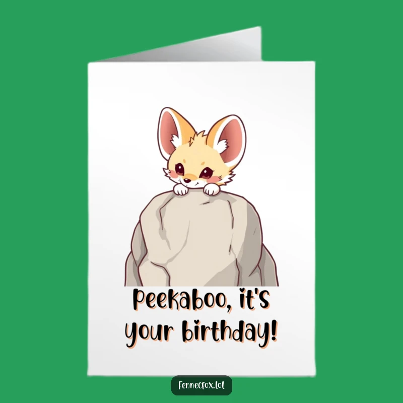 Curious Fennec Fox Birthday Card: Free Printable Peek-a-Boo Fun!