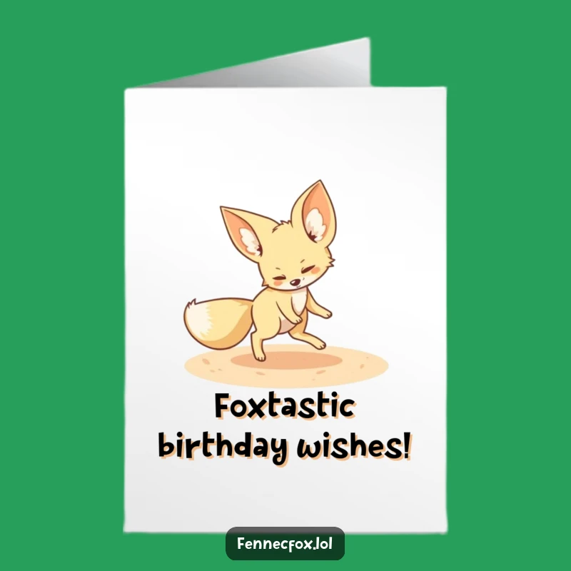 Free Printable Birthday Card: Fennec Fox Tail Chase, a Hilarious Downloadable Gift!