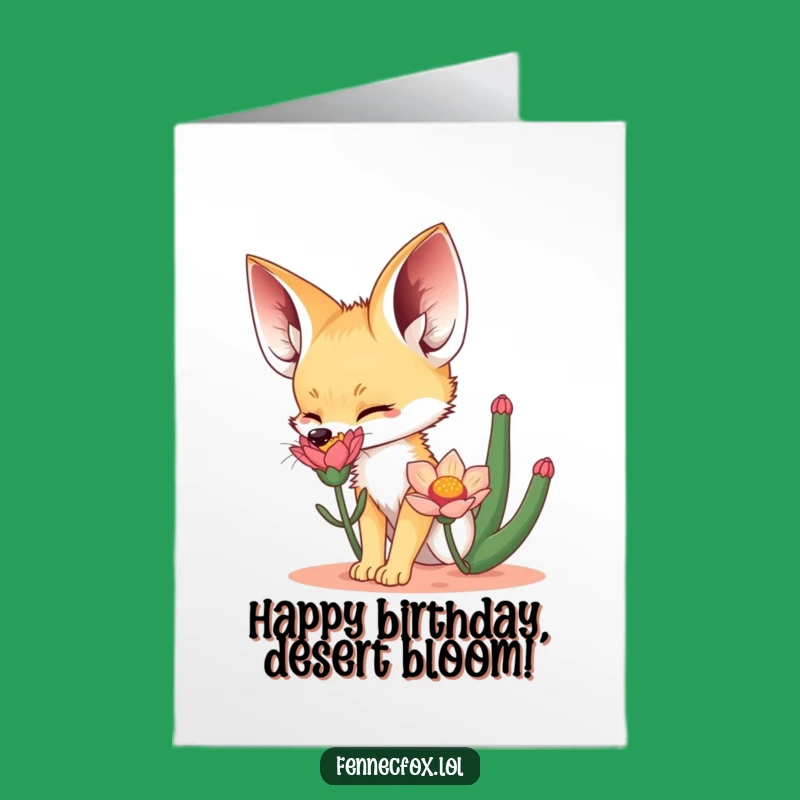 Free Printable Birthday Card: Excited Fennec Fox, Hilarious DIY Downloadable Gift