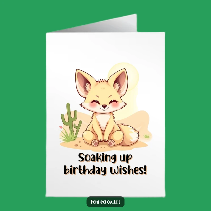 Happy Fennec Fox Birthday Card: Free Printable Sunbeam Wishes!