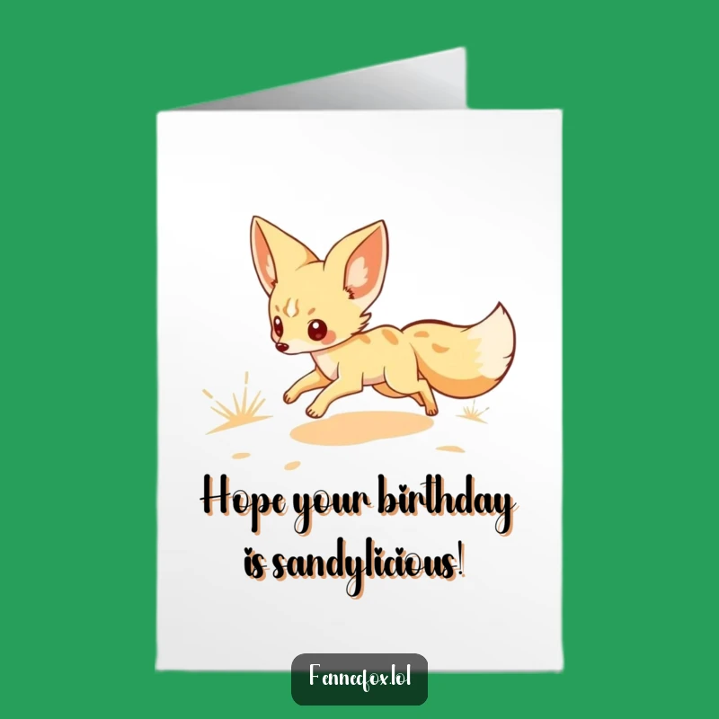 Free Printable Birthday Card: Funny Fennec Fox, Hilarious DIY Downloadable Gift