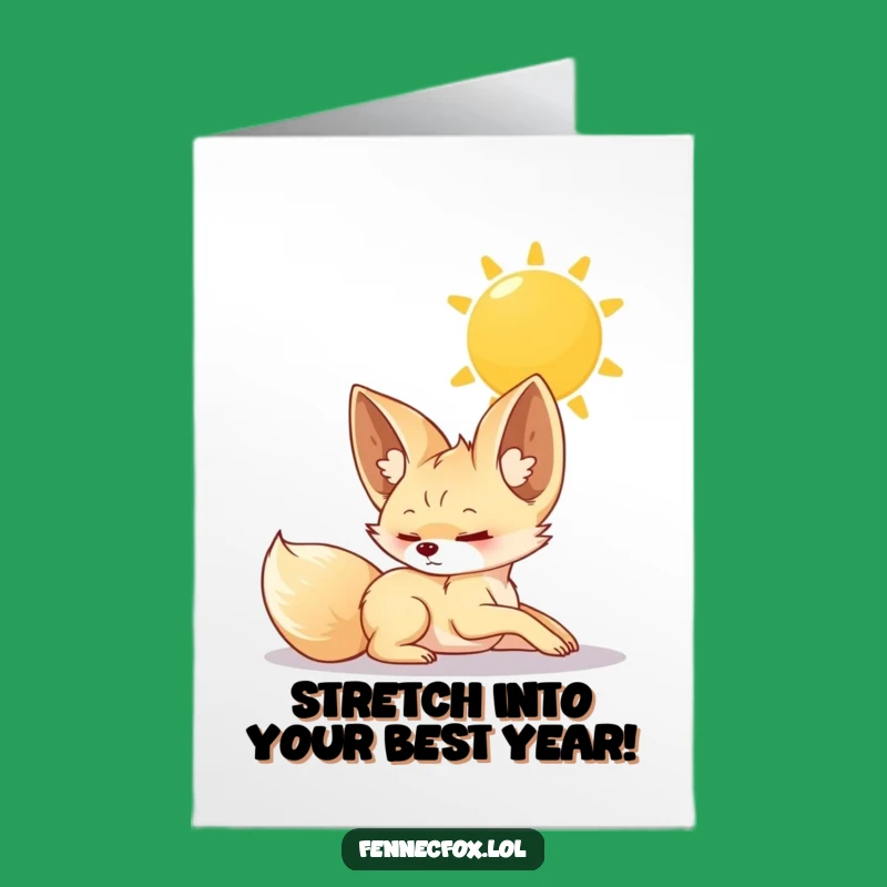 Free Printable Birthday Card: Relaxed Fennec Fox, Funny DIY Downloadable Gift