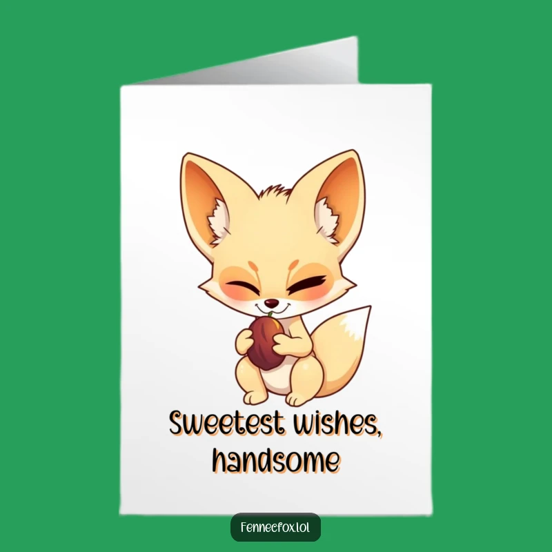 Free Printable Birthday Card: Winking Fennec Fox Date Funny Downloadable Gift