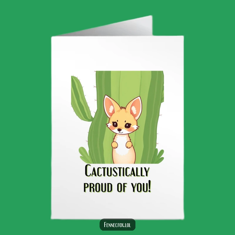 Funny Free Printable Congrats Card: Peeking Fennec Fox, Surprise Downloadable Greeting, Hilarious Gift