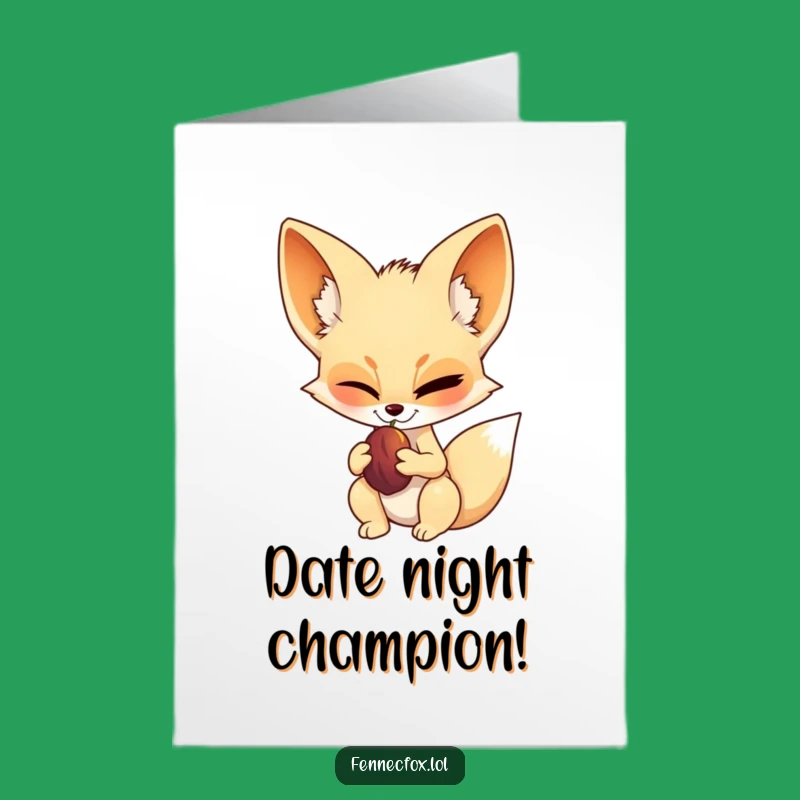 Free Printable Congrats Card: Winking Fennec Fox Date Funny Downloadable Gift