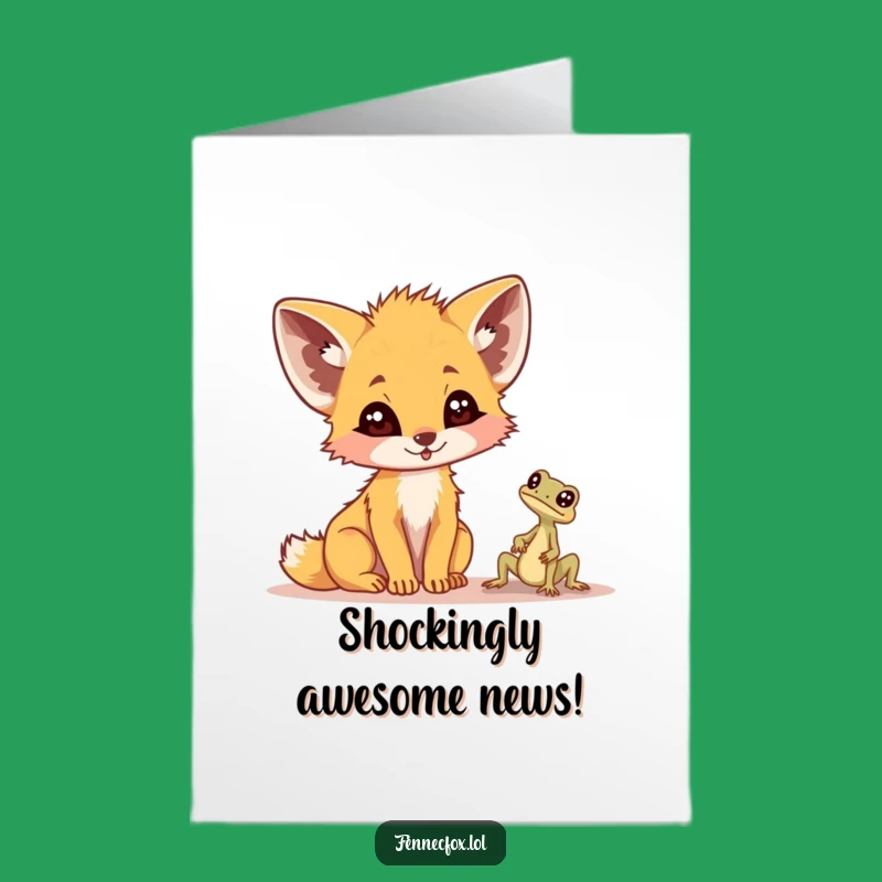 Free Printable Congrats Card: Fennec Fox Surprise Funny Downloadable Gift