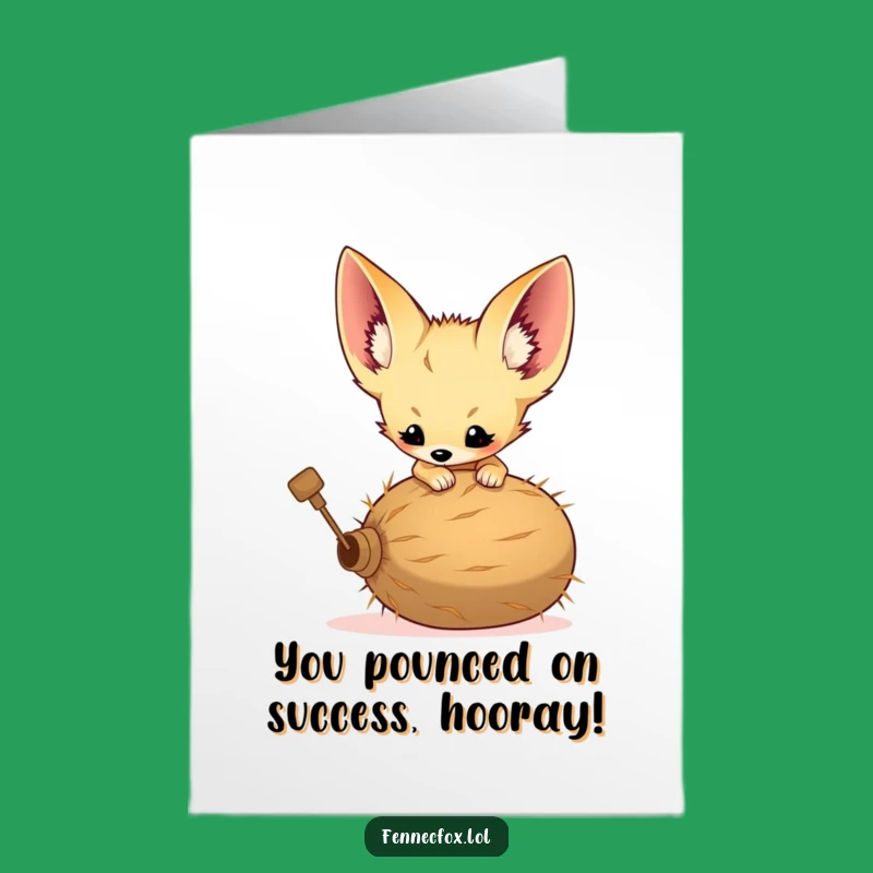 Free Printable Congratulations Card: Playful Fox for Your Triumphant Leap