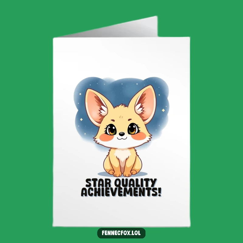 Free Printable Fennec Fox Congrats Card: Starry Night Joy Downloadable Gift