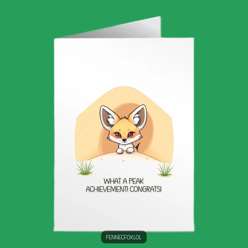 Free Printable Sneaky Fennec Fox Congrats Card - Humorous Digital Download Gift